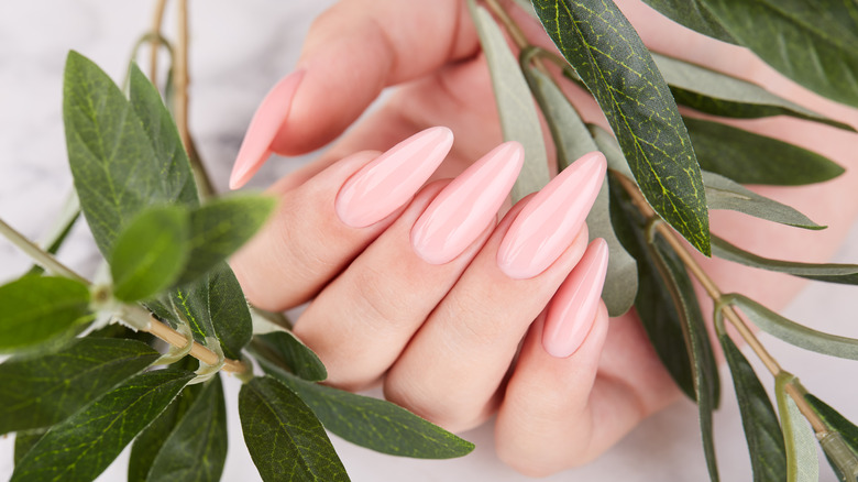 long nails painted pink