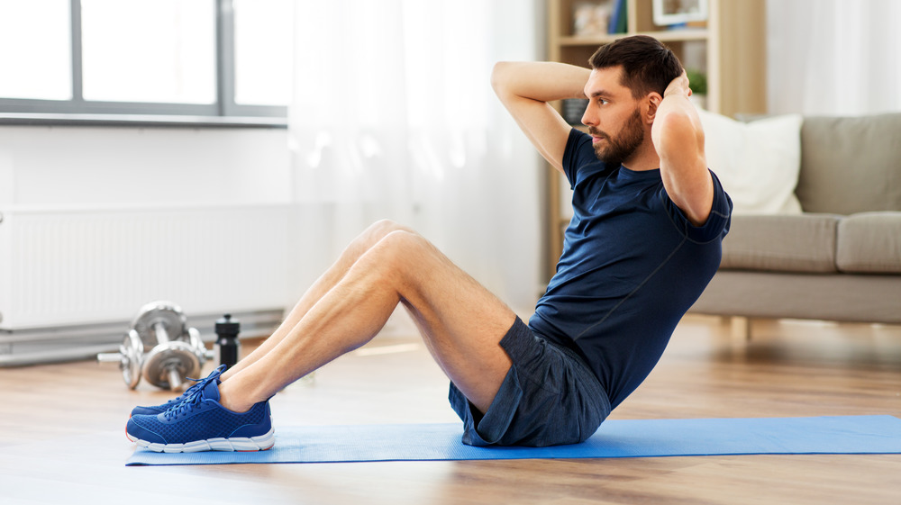 man doing sit-up