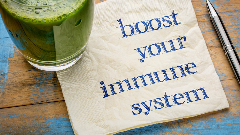 green juice with napkin immune system 