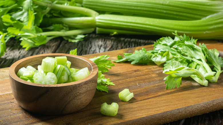 celery served in a bowl 