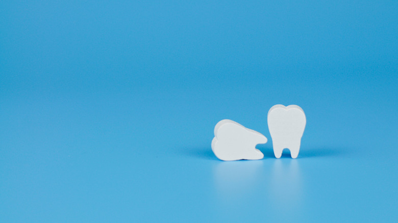 teeth concept with blue background