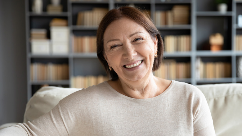 older woman smiling