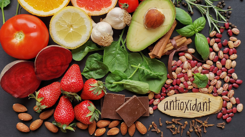 array of foods rich in antioxidants