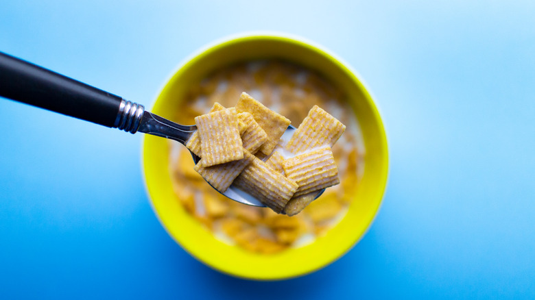 bowl of cereal with spoon 