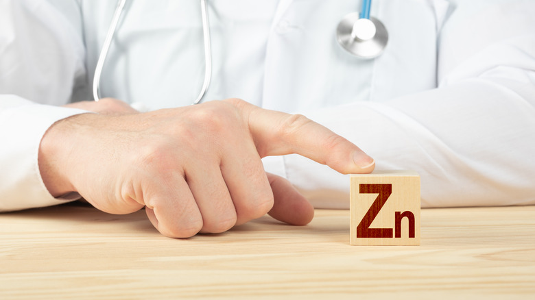 doctor with zinc block