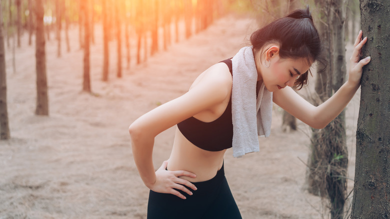 woman overheated during workout