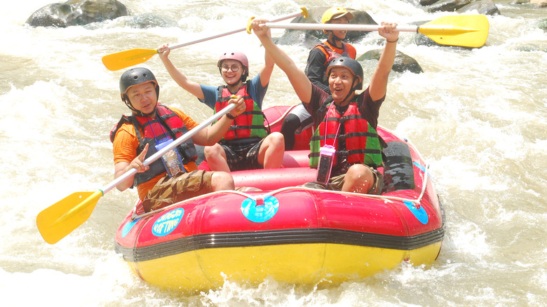 Group white water rafting