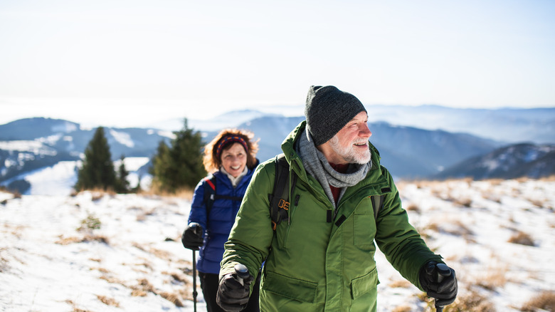 Man and woman hiking