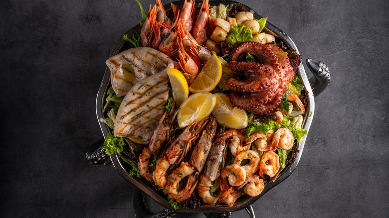 Bowl of food on stone surface