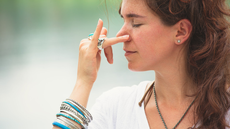 woman breathwork practice