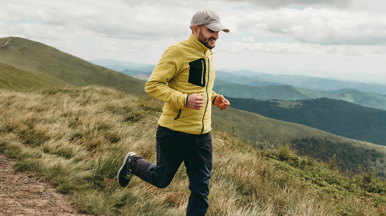 Man running outside