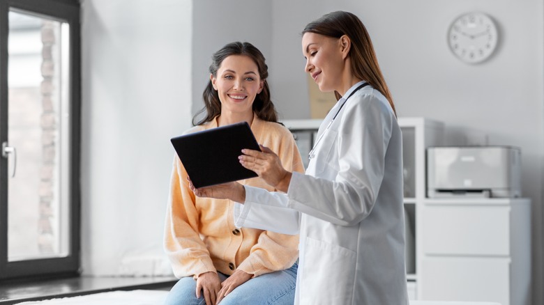 Woman visiting doctor for checkup
