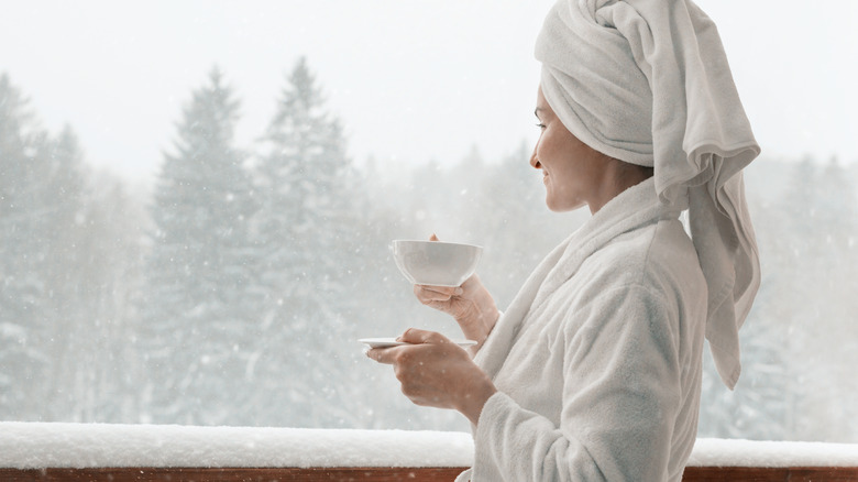 shower and coffee