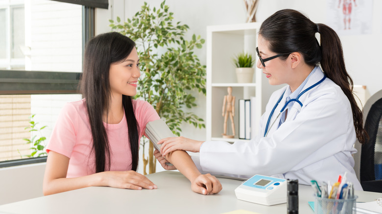 blood pressure cuff and stethoscope