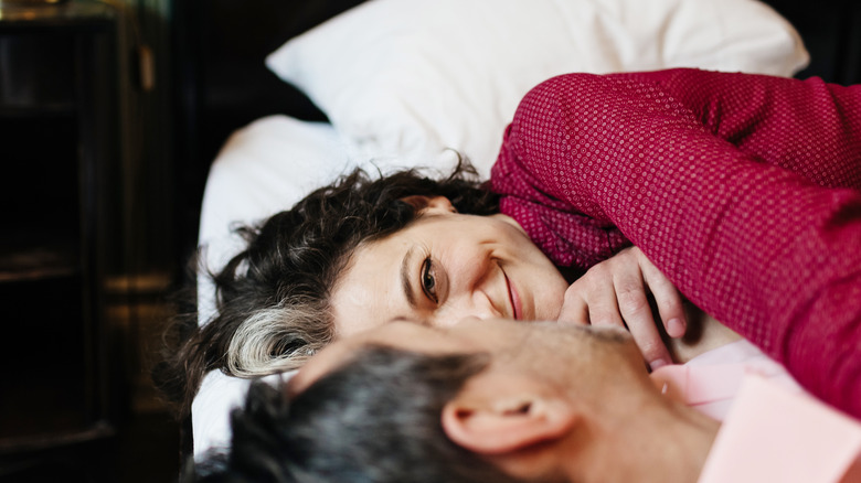 woman and man in bed