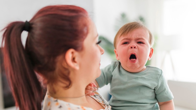 Mother with baby who has a cough