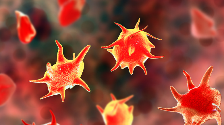 3D illustration of platelets 