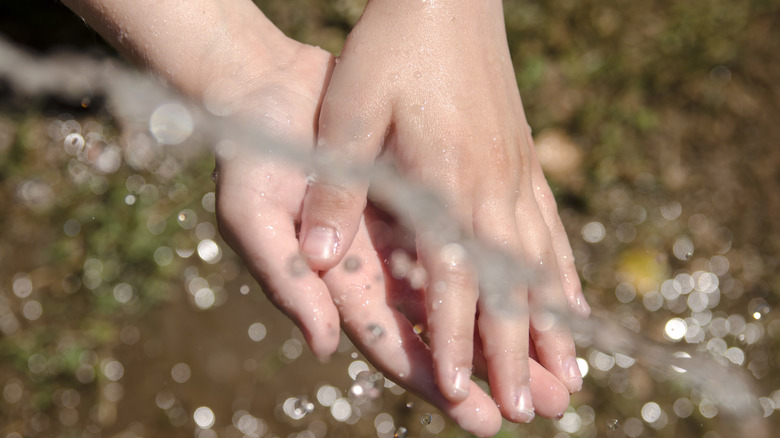 clear hands of a child