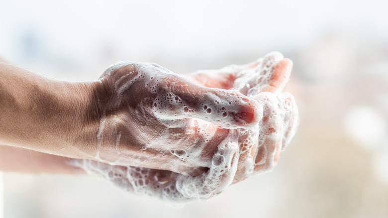 washing hands