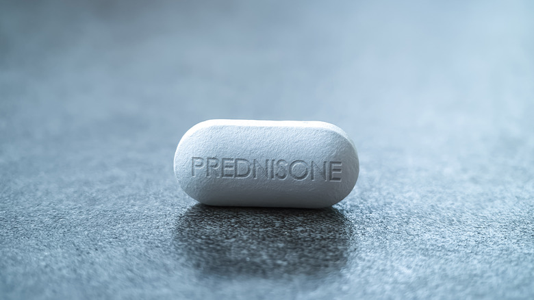 Prednisone tablet on table