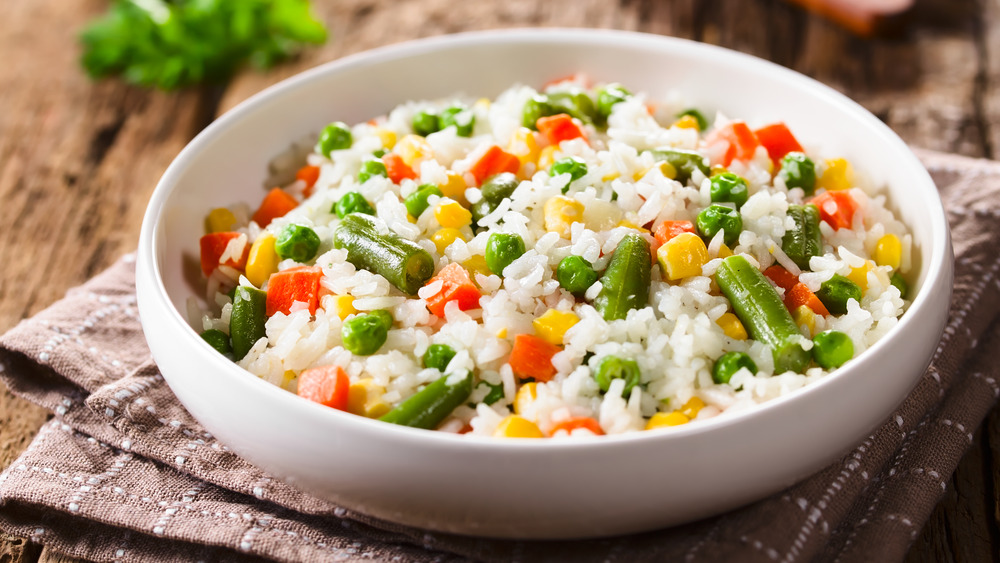 Mixed vegetables with white rice