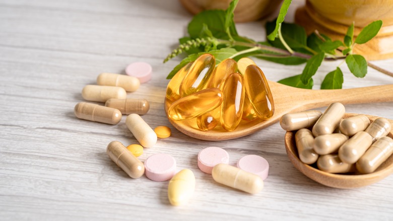 Variety of pills on table