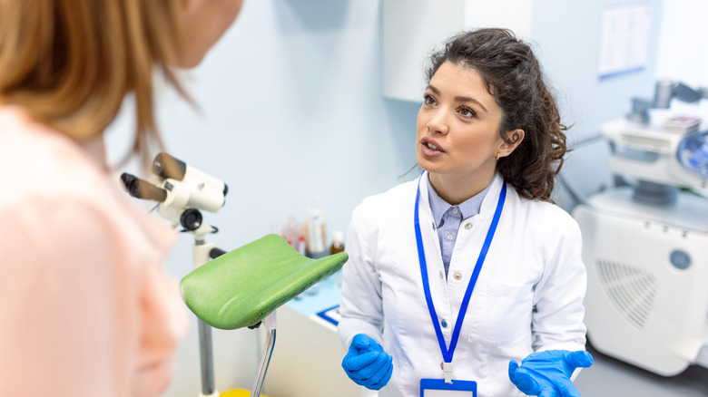 Patient talking to OBGYN