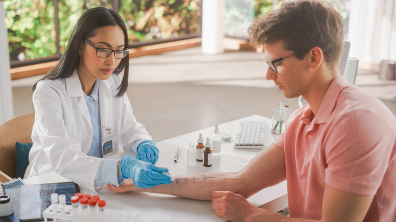 Patient with allergist