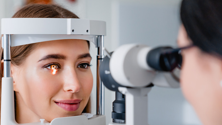 woman getting an eye exam