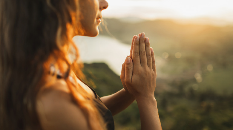 woman during yoga practice