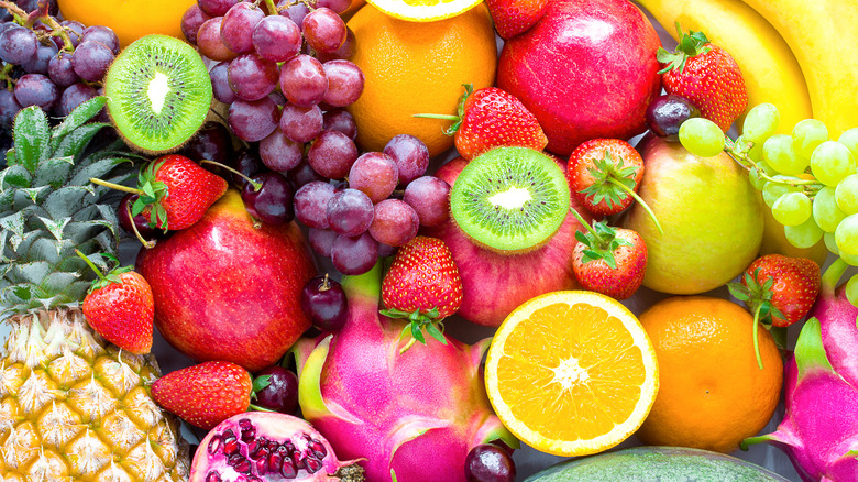 close up of an assortment of fruits 