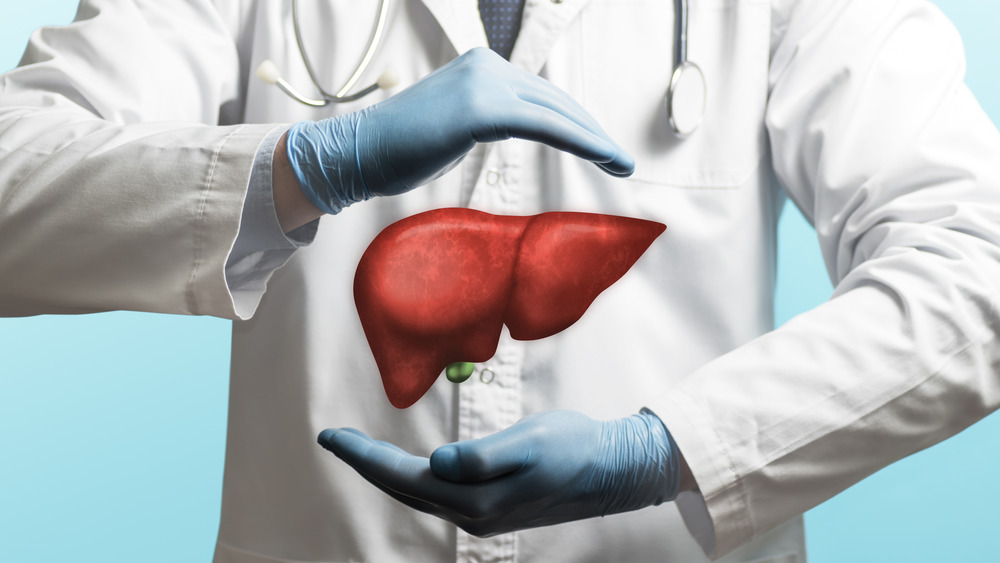 doctor with healthy liver