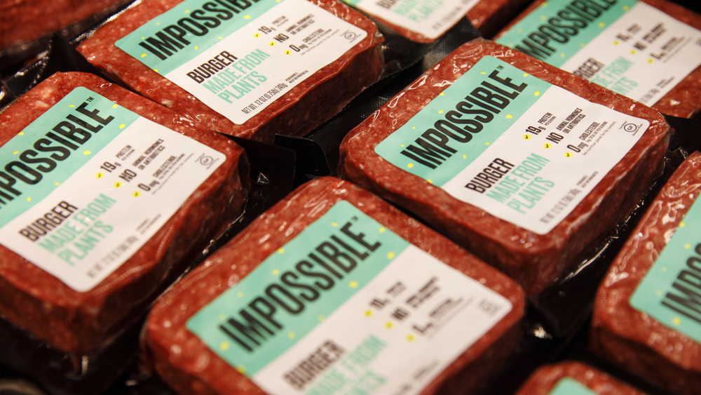 Impossible Burgers at grocery store