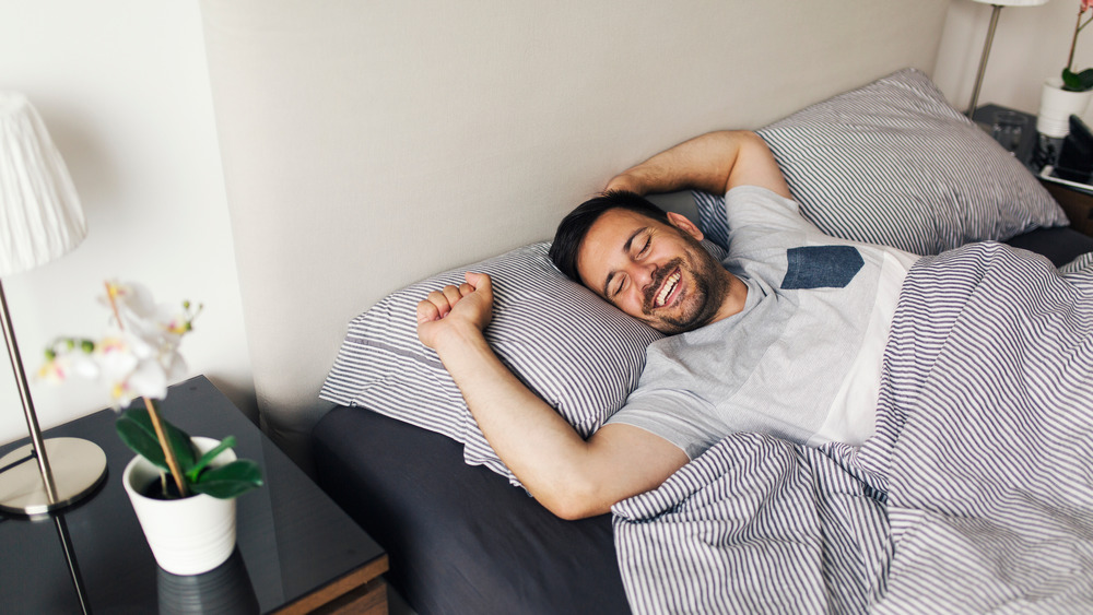 Man waking up from a nap