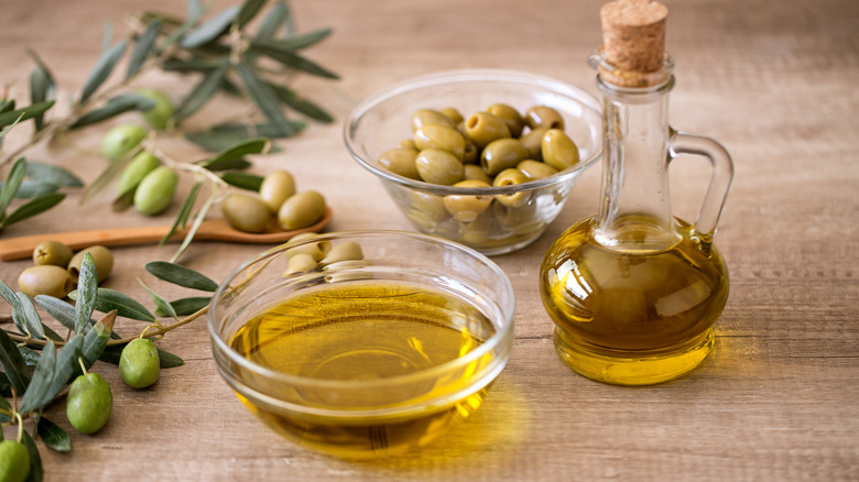 EVOO olives and olive leaf