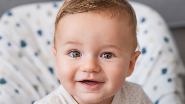 Close up of baby smiling 