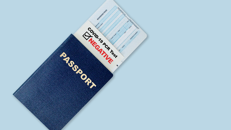 Passport containing negative COVID-19 PCR test result