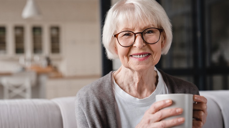 woman drinking herbal tea