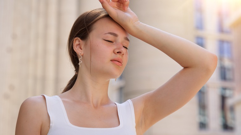 woman with dehydration