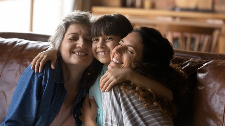 portrait with 3 generations of females