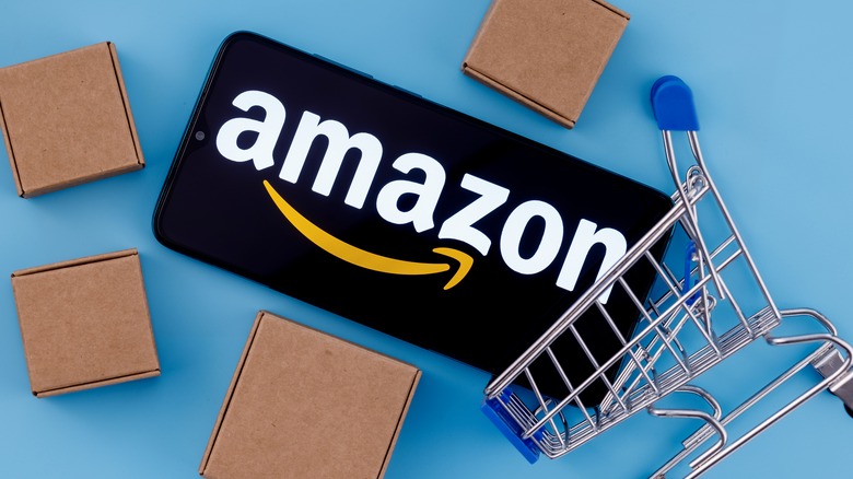 Amazon logo and goods