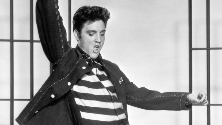 Elvis Presley dancing during "Jailhouse Rock"