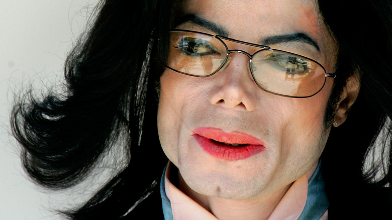 Close up of Michael Jackson's face