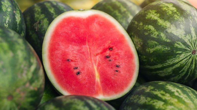 half watermelon close up shot