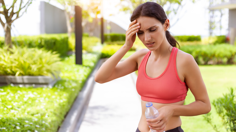 Dehydrated female athlete