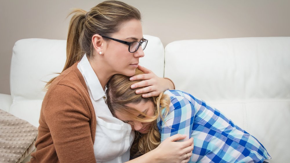 Mom with troubled teen daughter