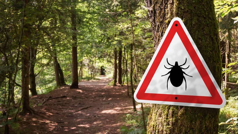 A tick warning sign