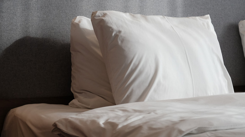 bed with white pillows