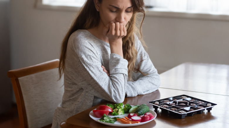 woman stressed about her diet