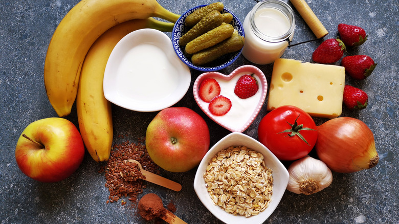 yogurt, fruit, and whole grains for gut health
